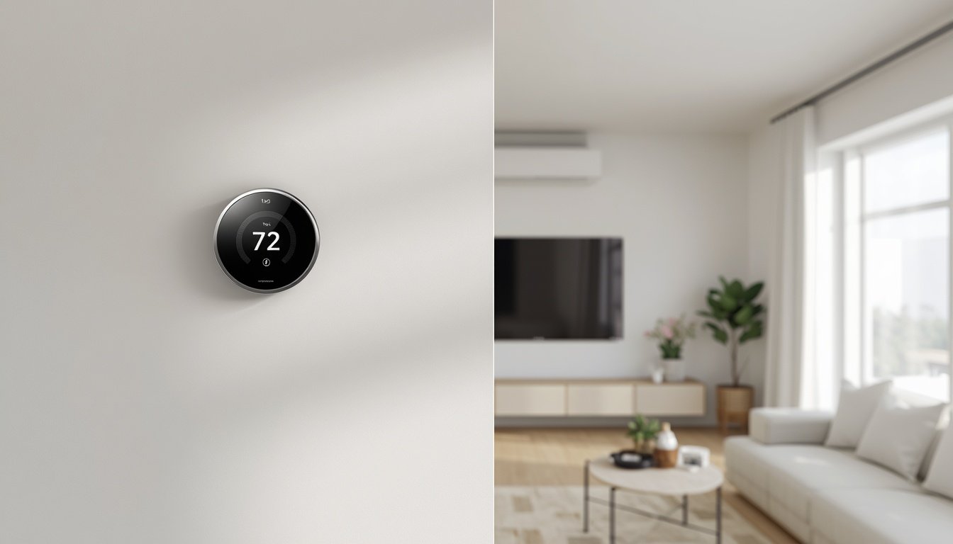 Whole-home climate control system with HVAC equipment and smart thermostat
