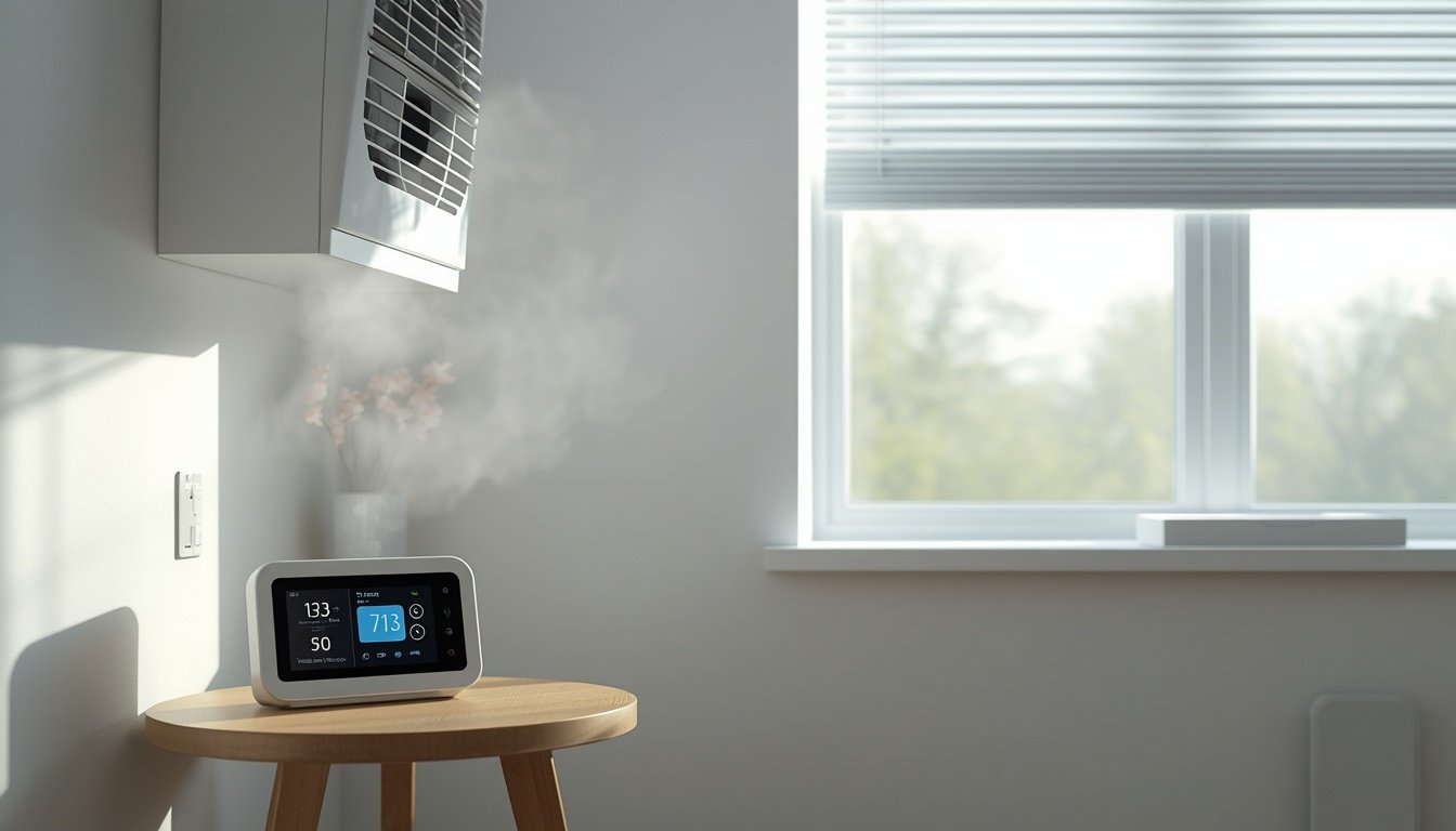 Professional HVAC installation inside a home