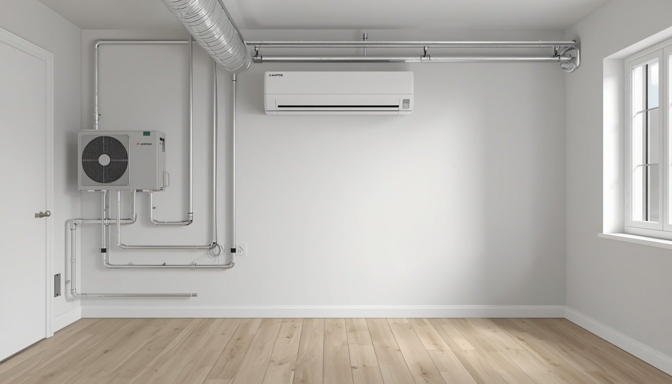 Technician troubleshooting a mini split system