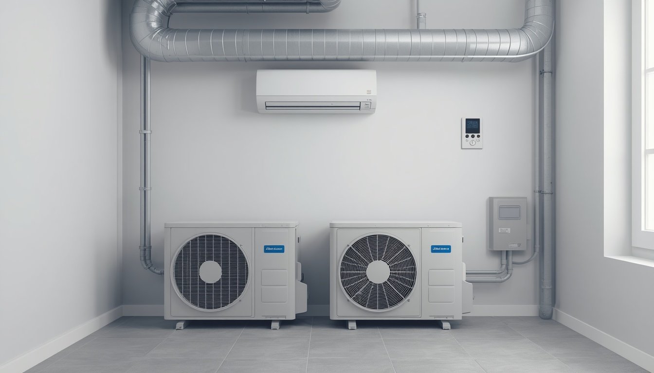 Vented gas garage unit heater installed near the ceiling