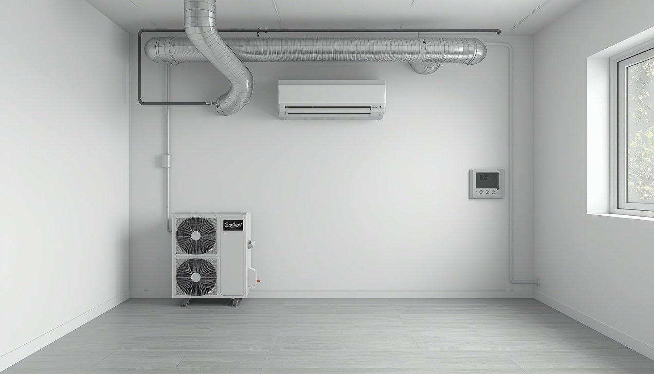 HVAC contractor reviewing installation plans and permits