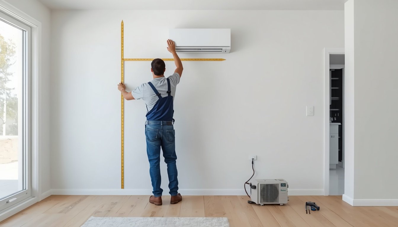 Technician sizing a whole-house dehumidifier