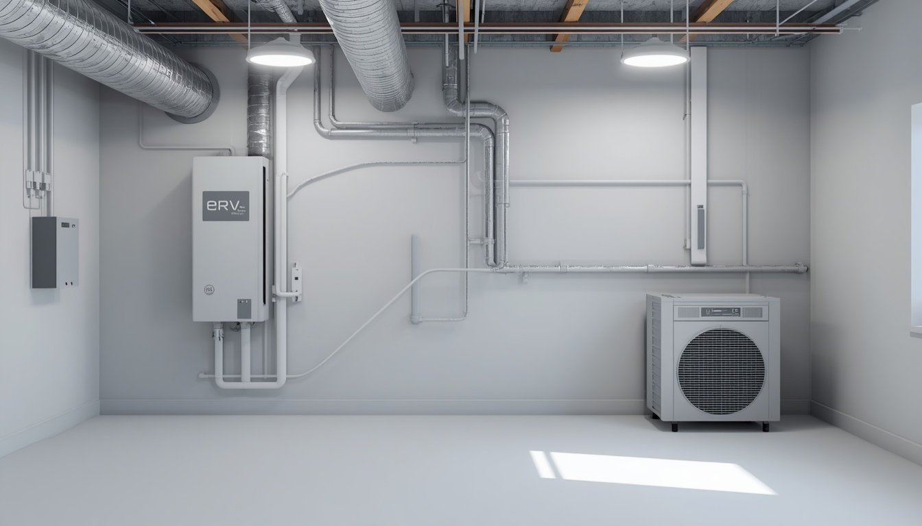 ERV system supporting humidity control in a home