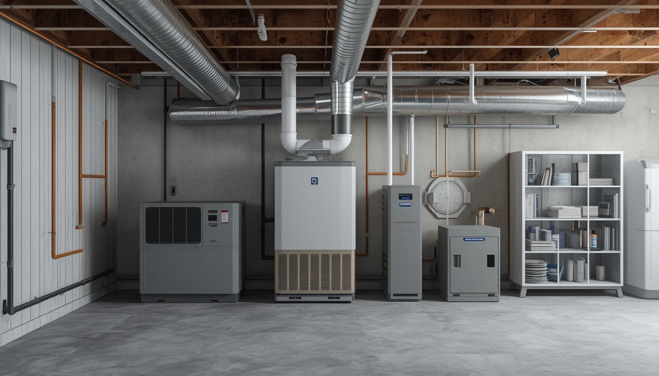 Whole-house humidity control equipment installed beside HVAC ductwork